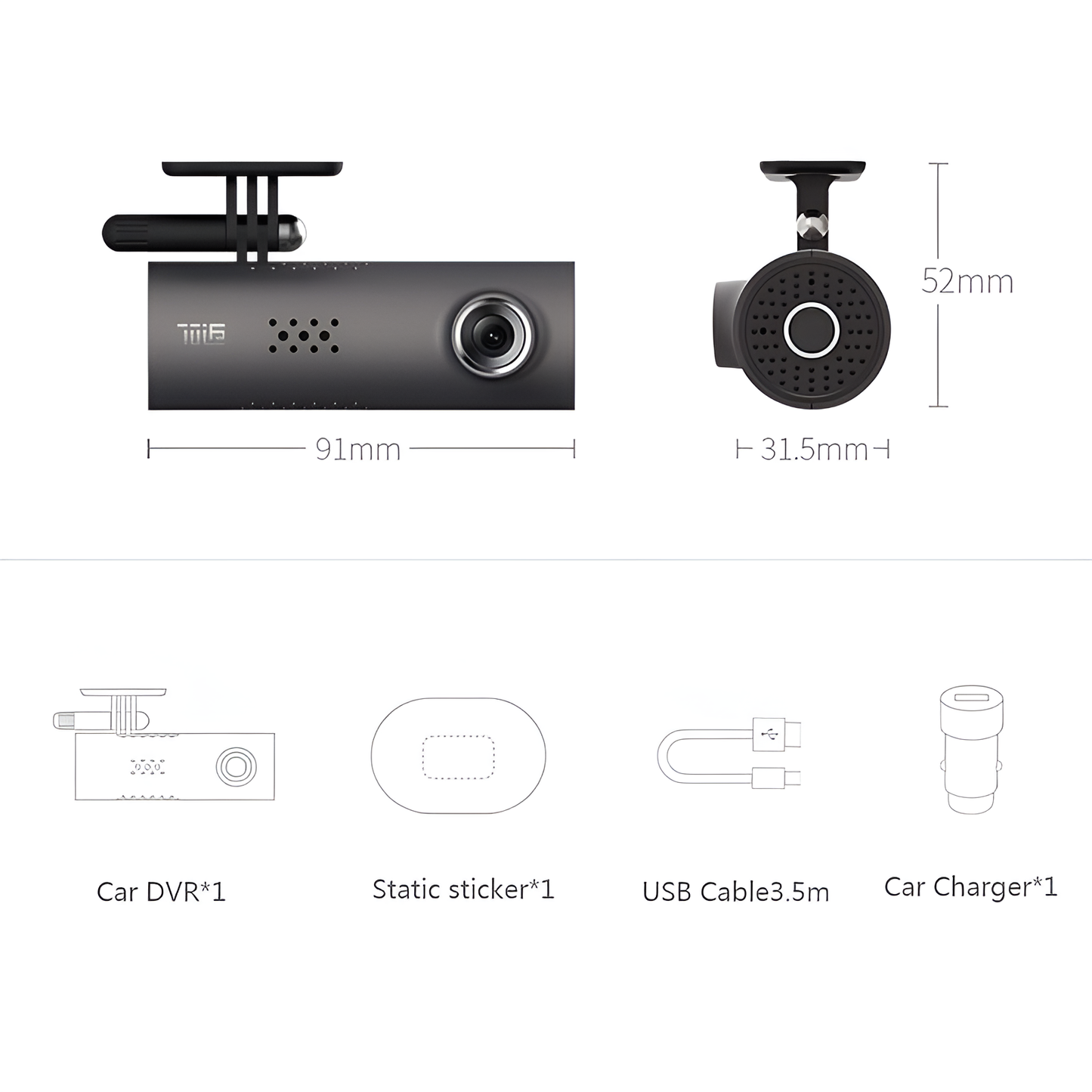 Smart WiFi Dash Cam 1080P FHD