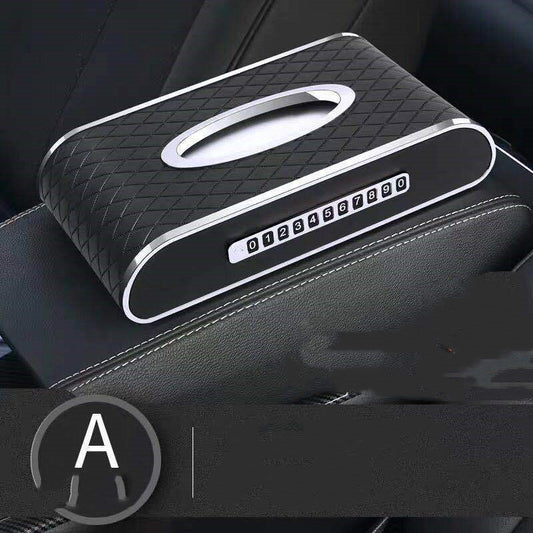 Leather Car Tissue Box – Creative Diamond Pattern Design