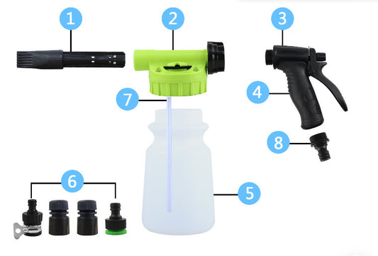 Low-Pressure Bubble Watering Can with Water Gun
