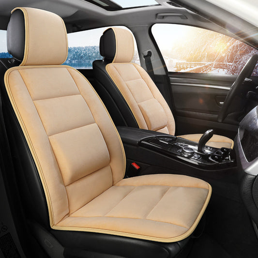 Thickened Warm Monolithic Plush Car Seat Cushion – Soft Short Plush Comfort