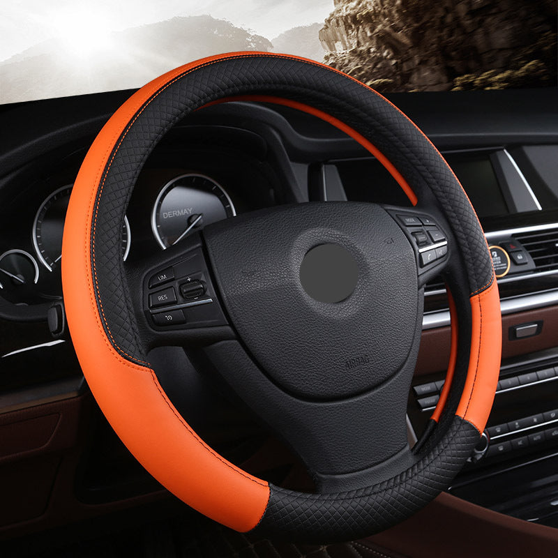 Universal Microfiber Leather Steering Wheel Cover (38cm)
