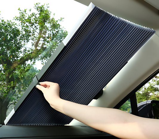 Automatic Telescopic Car Windshield Sun Shade – UV Blocker & Heat Shield (4 Sizes)