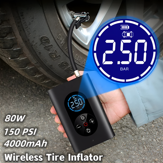 Cordless Tyre Inflator M8 – 150PSI Portable Air Compressor with 4000mAh Battery