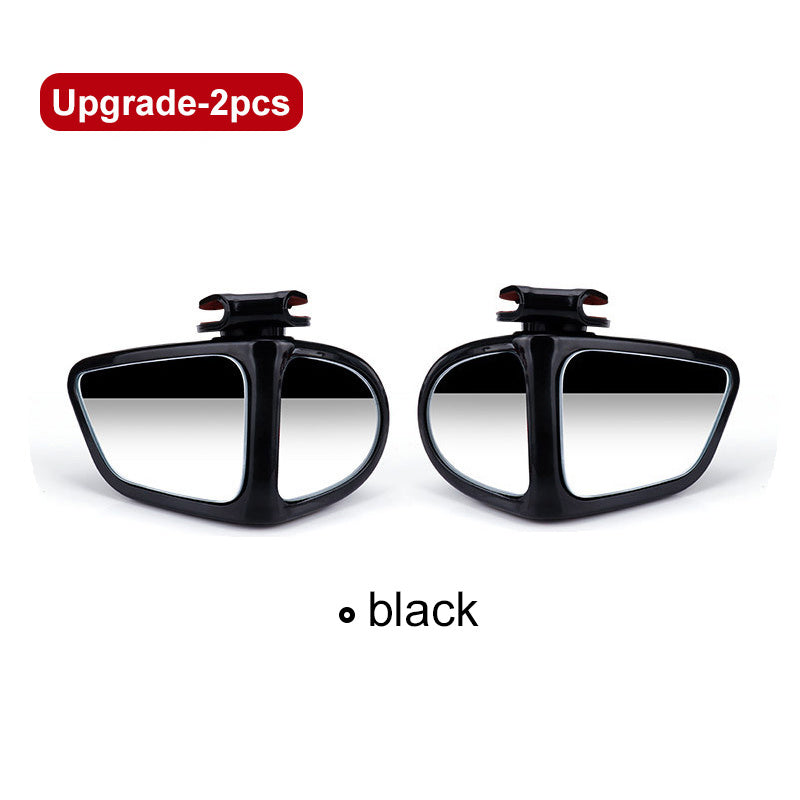 Two black car side mirrors with 'Upgrade-2pcs' label on a white background.