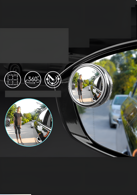 Rotating Rearview Mirror Blind Spot Mirror – 1 Pair