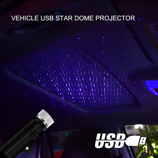 Mini USB Starry Sky Projector – Aluminum Car Ambient Ceiling Light