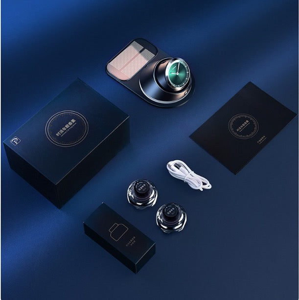 Solar-Powered Clock Car Aroma Diffuser