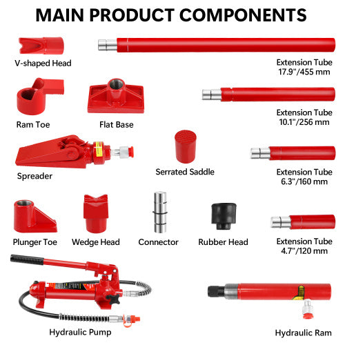4 Ton Porta Power Hydraulic Jack Kit with Tubing & Storage Case
