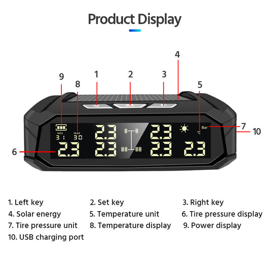 Solar External TPMS – 6 Tire (RV/Truck)