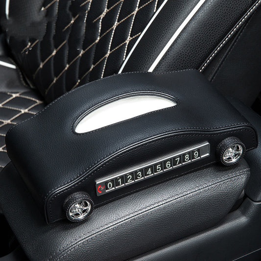 Leather Car Tissue Box – Sports Car Design with Optional Stop Sign