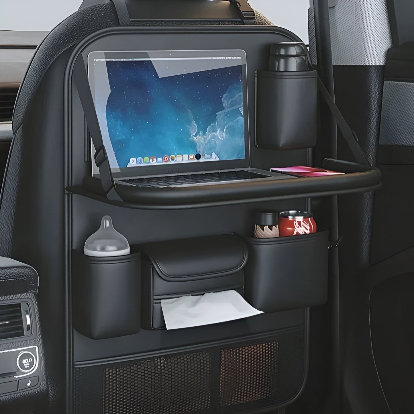 Car Seat Storage Bag with Foldable Table Tray